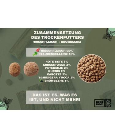 DEER DOG! (1 x 12 kg) | Premium dry dog food with red deer 65% + blackberry for small and medium dogs | Grain-free dry dog food | Food - Buy Online on GoSupps.com