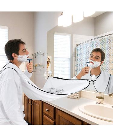 Beard Bib Beard Apron - Waterproof Beard Hair Catcher for Shaving & Trimming with Suction Cups - Best Gifts for Husband - White - Buy Online on GoSupps.com