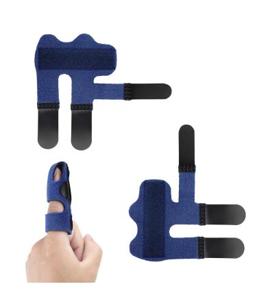 SAVITA 2pcs Finger Splints  Composite Cloth Trigger Finger Splints Finger Brace for Broken Finger Protection Pain Relief Fingers Straightening (Blue  All-inclusive)