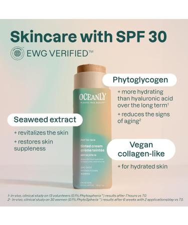 ATTITUDE Oceanly Tinted Face Cream Stick SPF 30 - EWG Verified Plastic-Free Broad Spectrum UVA/UVB Protection Universal Tint Unscented - 1 oz - Buy Online on GoSupps.com