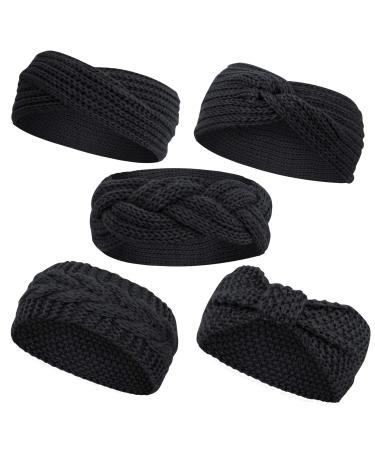 Knitted headband women winter frontal ligaments knitted hair band women headwrap headband elastic headband ear warmer ladies crocheting front ligaments black - Buy Online on GoSupps.com