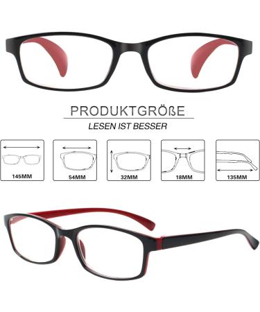 5 Pack Reading Glasses for Men & Women - High-Quality Rectangular Super Reading Aid with Spring Hinges (2.25 Diopters 5 Colors) - Buy Online on GoSupps.com