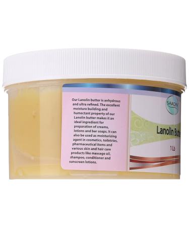 SAAQIN 100% Pure Lanolin (Anhydrous) 1 Lb - Nipple Cream, Mustache Wax - Hydrating, Revitalizing Skin & Hair - Lip Balm Ingredient - Buy Online on GoSupps.com