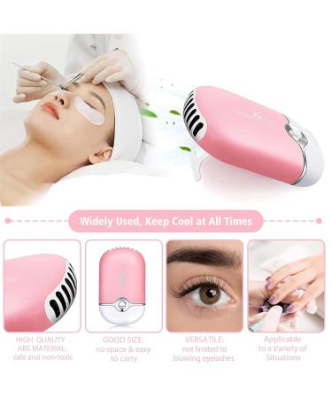 Eyelash Extension Cleanser & Shampoo Kit | USB Mini Fan & Brush | 60ML Lash Mousse - Portable & Rechargeable (Pink - Buy Online on GoSupps.com
