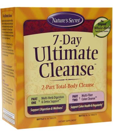 Nature's Secret 7 Day Ultimate Cleanse - Total Body Detox for Healthy Digestion & Elimination | Multi-Herb & Fiber Blend | 72 Tablets with Pill Case - International Shipping Available - Buy Online on GoSupps.com