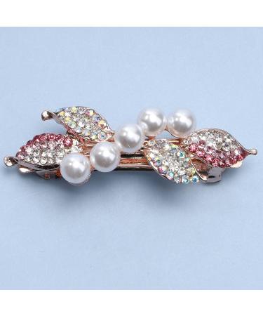 Shop Yheakne Pink Bridal Jewelry - Pearl & Rhinestone Hair Clip for Women & Girls | Elegant Wedding Headdress - Buy Online on GoSupps.com