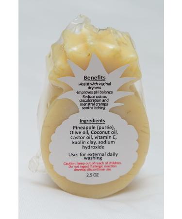 Organic Pineapple Yoni Bar Soap | PH Balanced Feminine Cleansing Bar (Eliminates Odor, Itching, and Moisturizes) - 1 Pack - Buy Online on GoSupps.com