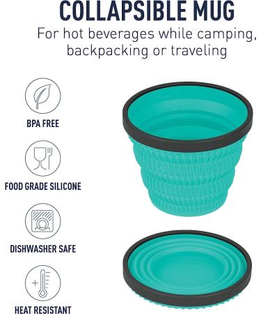 Sea to Summit X-Series Collapsible Silicone Cool Grip Camping Mug 16 oz - Sea Foam Color - Buy Online on GoSupps.com