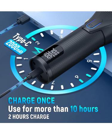 KIKIDO Hair Clippers for Men + T-Blade Trimmer Kit Rechargeable Barber Trimmer with LCD Display & Guide Combs for Hair Cutting Cordless Hair Clipper for Men Professional Clippers Set for Home Use Black - Buy Online on GoSupps.com