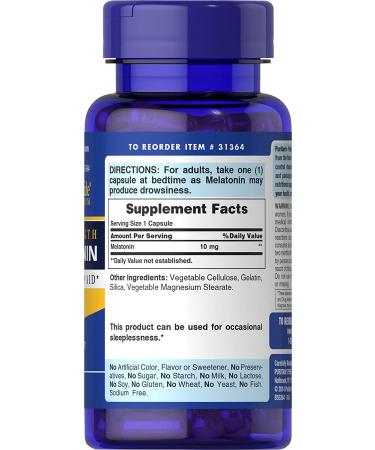Rapid Release Melatonin 10mg - 120 Count - Supports Sound Sleep - Puritan's Pride - Buy Online on GoSupps.com