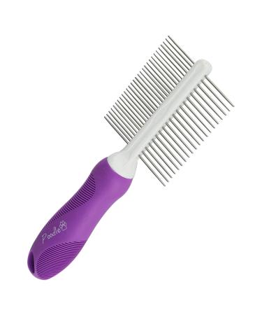 Double-Sided Pet Brush for Grooming & Massaging Dogs, Cats & Other Animals  Fur Detangling Pins & Coat Smoothing Slicker Bristles, Double The Brushing Groom Power in One Tool 1 Count (Pack of 1)
