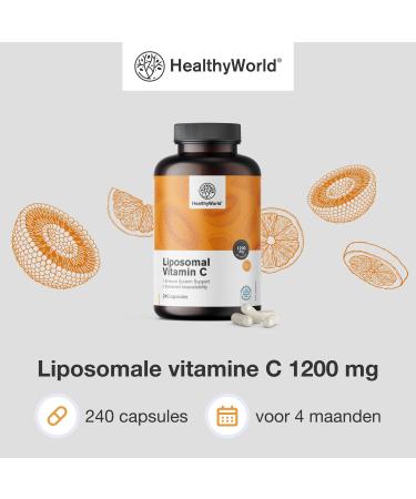 Be Healthy Group doo Liposomal Vitamin C 1200mg 240 Vegetable Capsules 1200mg Vitamin C per day with Rosehip and Sunflower Phospholipid Complex 4month supply - Buy Online on GoSupps.com