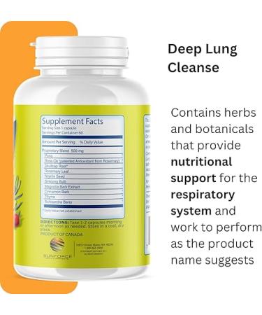 Deep Lung Cleanse 60 Veggie Caps - Herbal Respiratory Supplements for Clearer Breathing - Buy Online on GoSupps.com