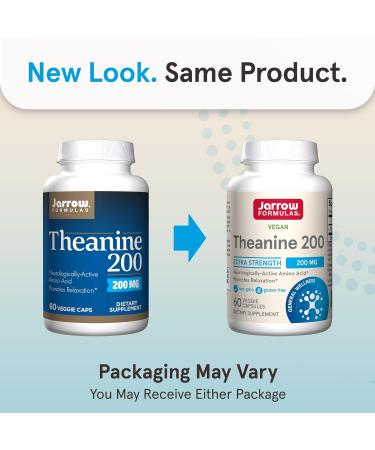 Jarrow Formulas Theanine 200 mg - 60 Veggie Caps for Stress Relief & Relaxation - Buy Online on GoSupps.com