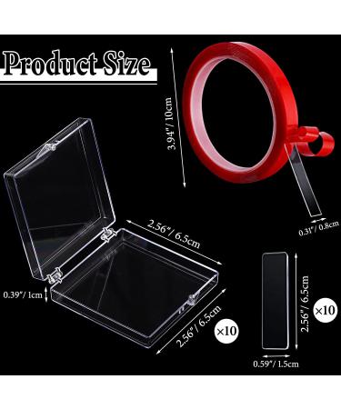 Noverlife Press On Nail Storage Box - 10PCS Clear Plastic Container with Nail Display Sticks for False Nail Tips - Includes Nail Glue and Double Sided Tape - 2.6x2.6 inch - Buy Online on GoSupps.com