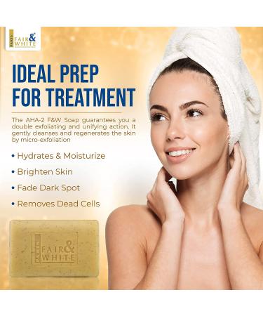 Fair & White AHA Exfoliating Soap 200g - Gentle Exfoliation for Brighter Skin - Buy Online on GoSupps.com