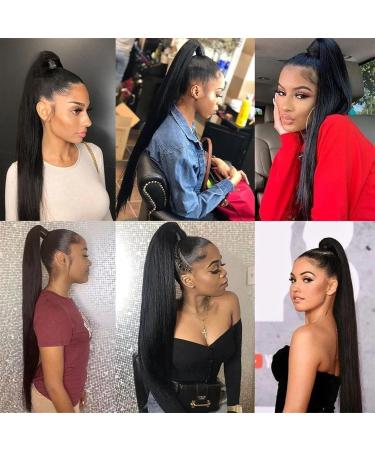 Ponytail Extension Long Straight Ponytail Extension 22 inch Wrap Around Ponytail Natural Synthetic Hair Extensions Clip in Straight Ponytail Hairpiece for Women Ponytail Hairpiece for Women (Color : 22inches Straight 4A - Buy Online on GoSupps.com