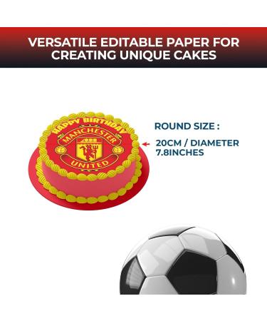YummyArt Edible Cake Topper - edible cake decorations 20cm diameter edible cake toppers compatible with manchester united cake topper edible football cake toppers edible - Buy Online on GoSupps.com