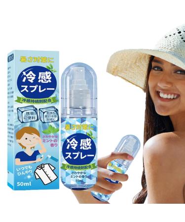 Cooling Spray for Hot Weather 50 ml Cooling Spray for Face and Body Natural Mint Spray Cooling Face Spray Spray to Prevent Heat Stroke Cooling Body Spray for Summer Trips