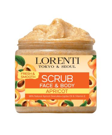 Granulated Natural Apricot Scrub for Face and Body | Cleanses and Tightens Skin Peeling | Exfoliating with Jojoba Oil and Vitamin E (Apricot)