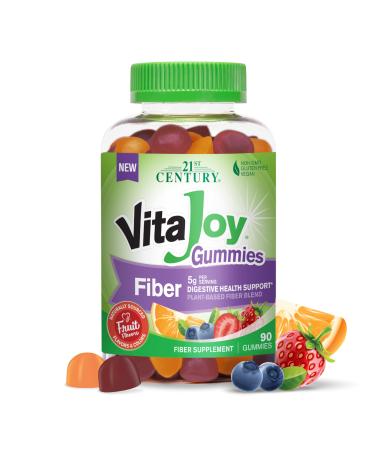 21st Century VitaJoy Fiber Gummies (Fruit Flavored, 90 Count), 5 g Fiber Per Serving for Digestive Support, Pectin-Based Prebiotic Gummies, Non-GMO, Vegan, Gluten Free, Naturally Sourced Flavors