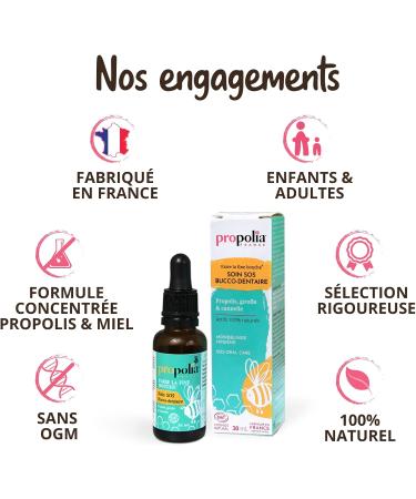 PROPOLIA - SOS Oral Care - Sanitizes and soothes gums and oral sphere - Propolis Honey Cinnamon & Clove - 100% natural - Made in France - 30ml - Buy Online on GoSupps.com