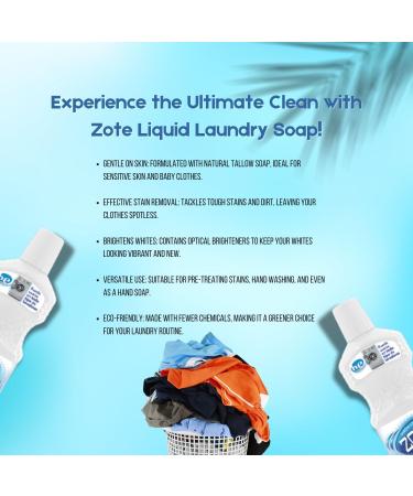 Zote Liquid Soap Bundle - 1 Liter (Pack of 4) + Bonus Cleaning Cloth | Powerful Laundry Solution for Brighter Whites & Fresher Clothes - International Shipping Available - Buy Online on GoSupps.com