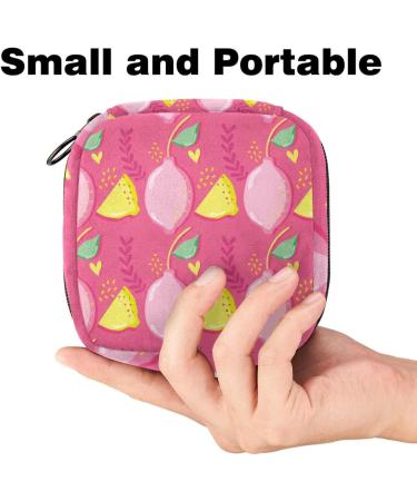 Stylish Women's Lemon Fruit Pattern Binding-Up Bag | Tampon Storage with Zip Pockets | Multi-Functional Menstrual Organizer - Buy Online on GoSupps.com