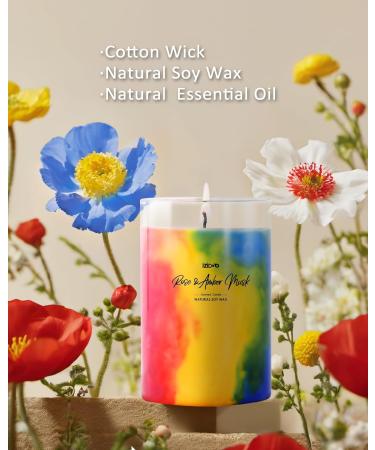 Buy IZIDDO Colourful Scented Candles - Rose & Musk Aromatherapy | 15oz Long Lasting Handmade Candles for Home Birthday Gifts & Aromatherapy - Buy Online on GoSupps.com