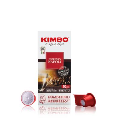 Kimbo Napoli Coffee Capsules - Compatible with Nespresso - 100 Capsules (10 Packs of 10) - Premium Italian Coffee for a Perfect Brew - Buy Online on GoSupps.com