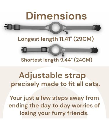 Hypoallergenic Apple Airtag cat collar Cat Tracker collar. Cat tracker GPS collar for small cats. Pet tracker for cats. Cat collar airtag GPS tracker for cats. Neutral Grey - Buy Online on GoSupps.com