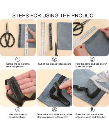 LELE LIFE 32.8ft Self-Adhesive Pants Hem Tape - Permanent Washable Iron-On Clothing Tape for Pants, Jeans & Clothes - Black - Buy Online on GoSupps.com