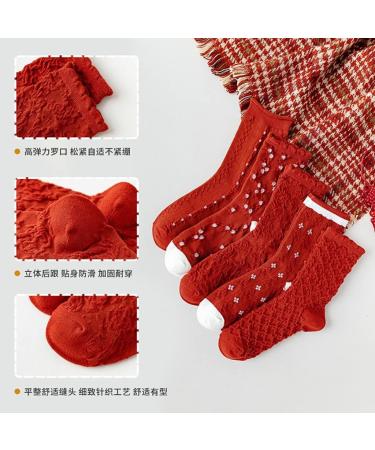 Chinese New Year Red Zodiac Socks - Women's Cotton, Cute & Comfortable | Best New Year Gift | Size 34-39 - Buy Online on GoSupps.com