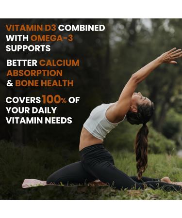Salmon Fish Oil 1000mg Softgel Capsules with Vitamin D3 & Vitamin E | Omega-3 Supplement for Heart Joint Bone & Skin Health | Lemon Flavour | 60 Capsules - Buy Online on GoSupps.com