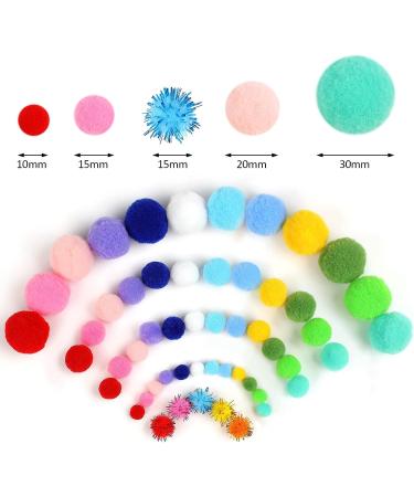 900 PCS Multicolor Craft Pom Poms - Soft, Fluffy & Assorted Sizes for Arts and Crafts - Buy Online on GoSupps.com