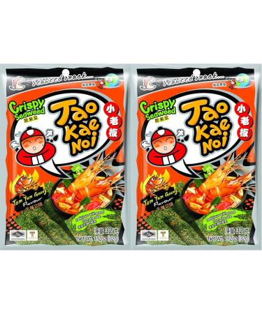 Tao Kae Noi Crispy Seaweed Snack Tom Yum Goong Seaweed Snack with Shrimp Flavor 32g (Pack of 2) 32g (Pack of 2) Tom Yum Goong