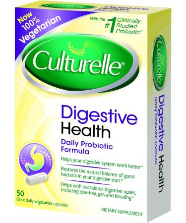 Culturelle Digestive Health Probiotic | 50 Vegetarian Capsules for Daily Wellness - Buy Online on GoSupps.com