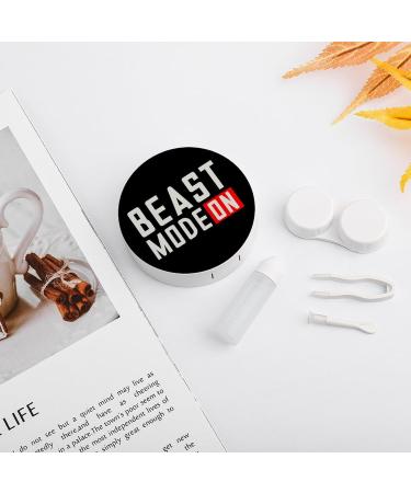 Beast Mode On Cute Contact Lens Case | Portable Round Storage Box Kit with Mirror for Travel & Daily Use - Buy Online on GoSupps.com