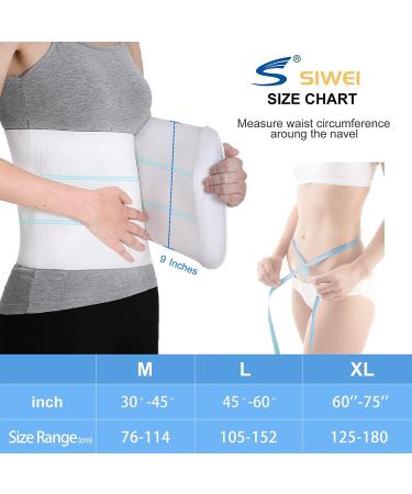 Abdominal Binder Post Surgery for Men and Women | Postpartum Tummy Tuck Belt | Slimming Bariatric Stomach Compression | Breathable and High Elasticity | 3 Panel - 9 | White (30-45) - Buy Online on GoSupps.com