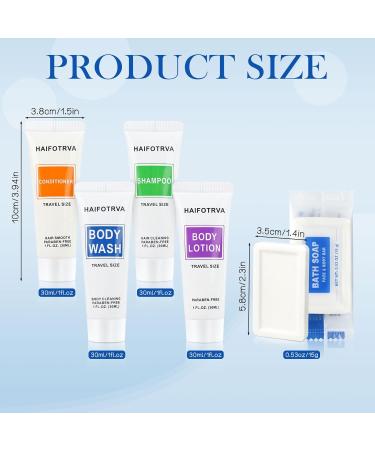 50 Pcs 5-IN-1 Hotel Soaps and Toiletries Bulk Set 5-Piece Set Mini Bulk Travel Size Toiletries Set 1 oz each Shampoo Conditioner Body Wash and Lotion 0.53 oz Soap Hotel Supplies for Guests Homeless 5-Piece Set 50.0 - Buy Online on GoSupps.com
