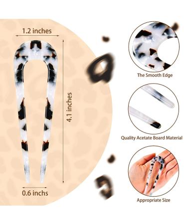 10 Pieces U Shaped Hairpin Set - Celluloid Acetate Tortoise Shell Hair Pins for Updo Hairstyles - Buy Online on GoSupps.com