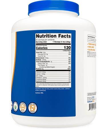 Nutricost Grass-Fed Whey Protein Isolate (Unflavored) 5LBS - rBGH Free Non-GMO & Gluten Free Unflavored 5 Pound (Pack of 1) - Buy Online on GoSupps.com