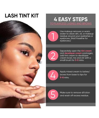 Buy Black Eyelash Dye Kit Salon-Grade Tinting Tools for Natural Voluminous Home DIY Color - Buy Online on GoSupps.com