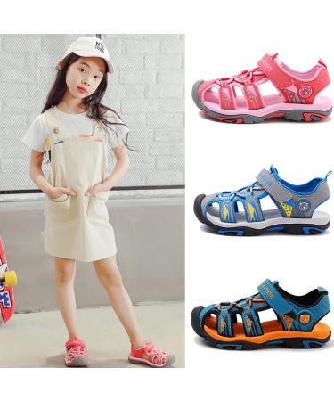 DADAWEN Kids Outdoor Water Sandals - Breathable Closed-Toe Athletic Shoes, Hot Pink (Size 3 Little Kid) - Buy Online on GoSupps.com