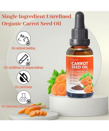 tovaginsh 3Pack Organic Carrot Seed Oil for Hair & Skin 100% Pure Natural Unrefined Duacus Carota Carrot Carrier Oil for Face and Lip Care Scalp & Body Massage - Buy Online on GoSupps.com