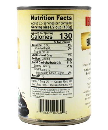 Iberia Organic Black Beans 15.5oz - Pack of 8 | Premium Quality, Non-GMO, Gluten-Free - Buy Online on GoSupps.com