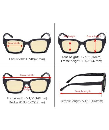 Eyekepper Ladies Blue Light Blocking Reading Glasses - Oversized Square Computer Readers with Yellow Filter Lens +1.00 Magnification Black Design - Buy Online on GoSupps.com