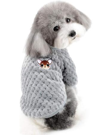 Zwantea Small Dog Pullover Sweater - Warm Fleece Coat for Chihuahua & Cats | Soft Winter Pet Clothing for Cold Weather - Gray (1 Pack) - Buy Online on GoSupps.com