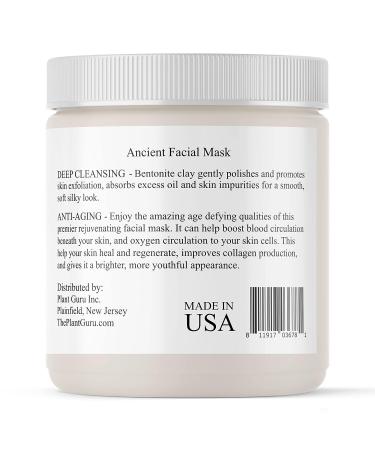 Plant Guru Indian Healing Clay 1 lb. - 100% Natural Bentonite Clay Powder for Deep Pore Cleansing - Facial, Body Mask, Detox for Face, Hair, Acne - Buy Online on GoSupps.com
