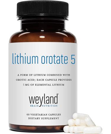 Lithium Orotate 5mg | 60 Vegetarian Capsules | Elemental Lithium Supplement - Buy Online on GoSupps.com